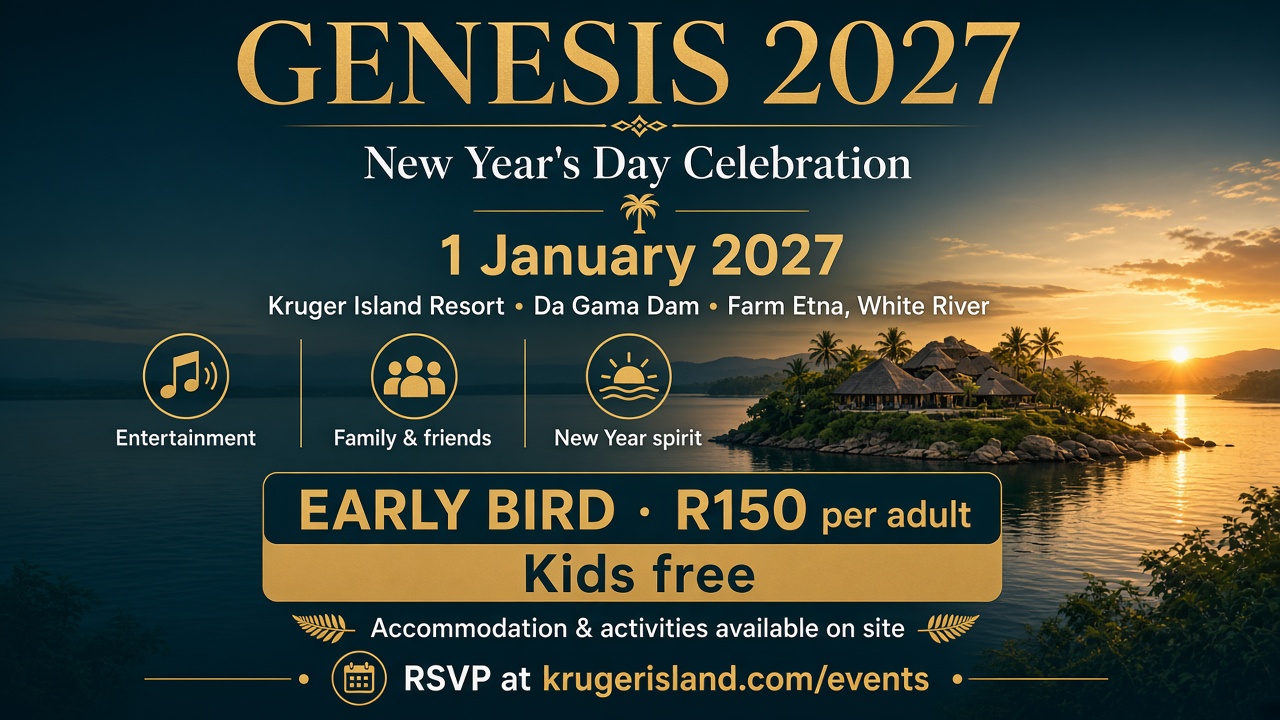 Genesis 2027 New Year's Day celebration at Kruger Island Resort